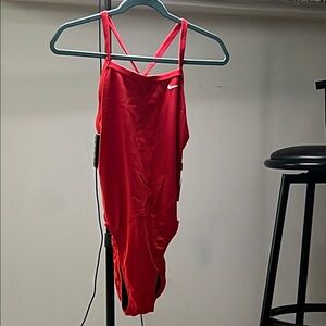 Nike Hydrastrong Red One-Piece Swimsuit size 34 - woman’s 8 NWT retail $64